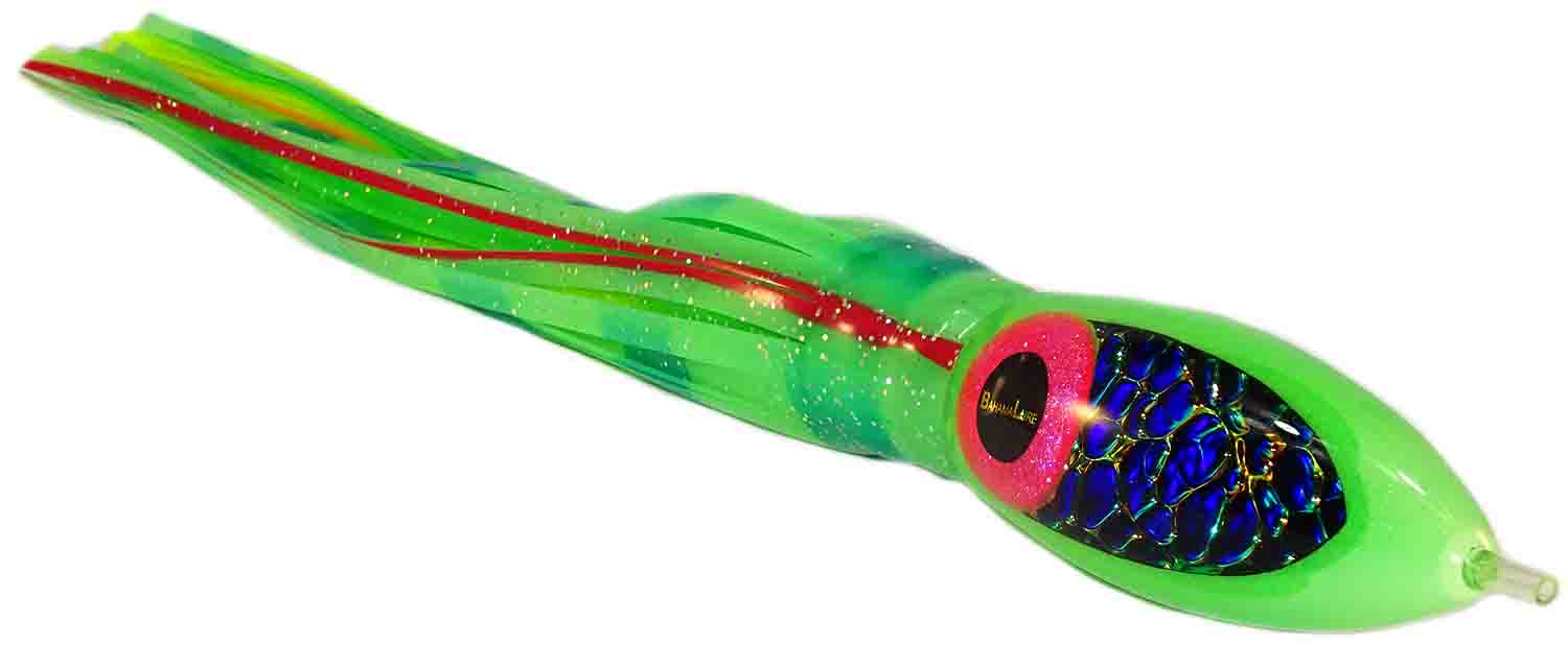 Bahama Lure - Proteus 50 Series - Dragon Hide with Luminous Fluoro Green Insert and Pink Eye - Everyday Loomo